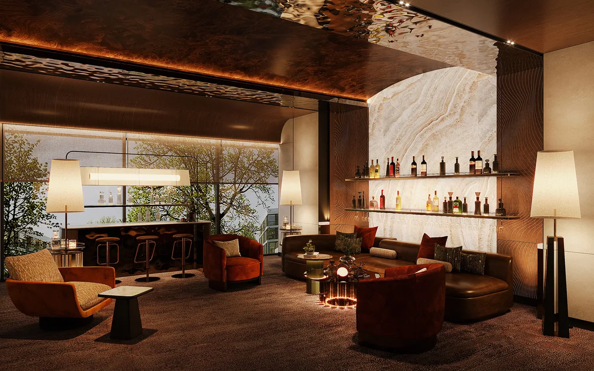 Phối cảnh lounge tầng cao tại TT GENESIS